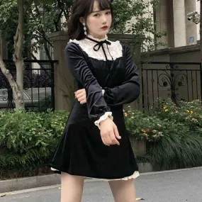 Black Forest Cake  Dress Dark Academia Kawaii Academia Y2K Cottagecore Coquette Fairycore Dollette Princesscore