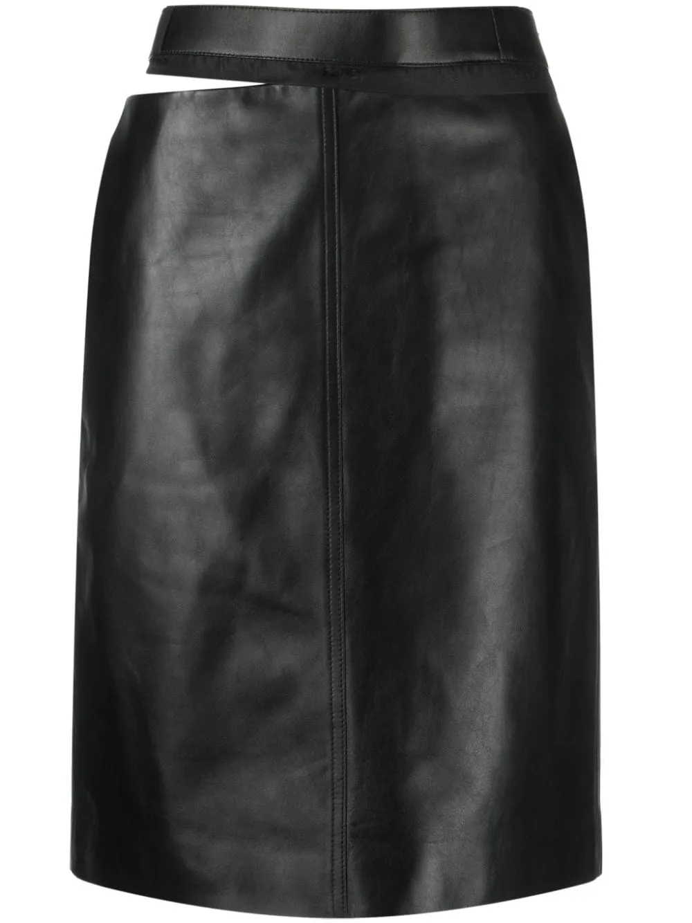 BLACK LEATHER SKIRT