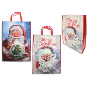 Christmas Vintage Santa Jumbo Non- Woven Bag with Colored Piping 27.5x19in VRT