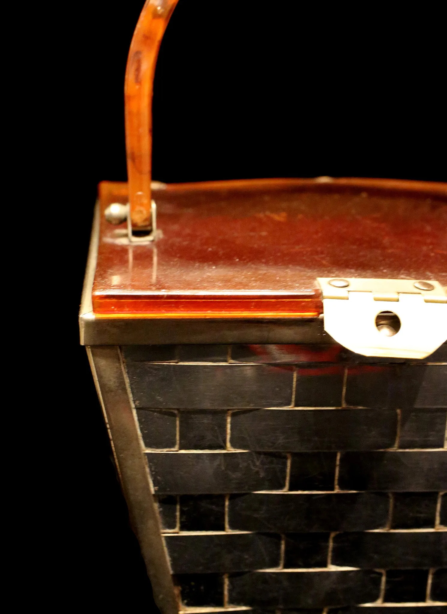 Vintage 1950s Lucite Metal Box Bag