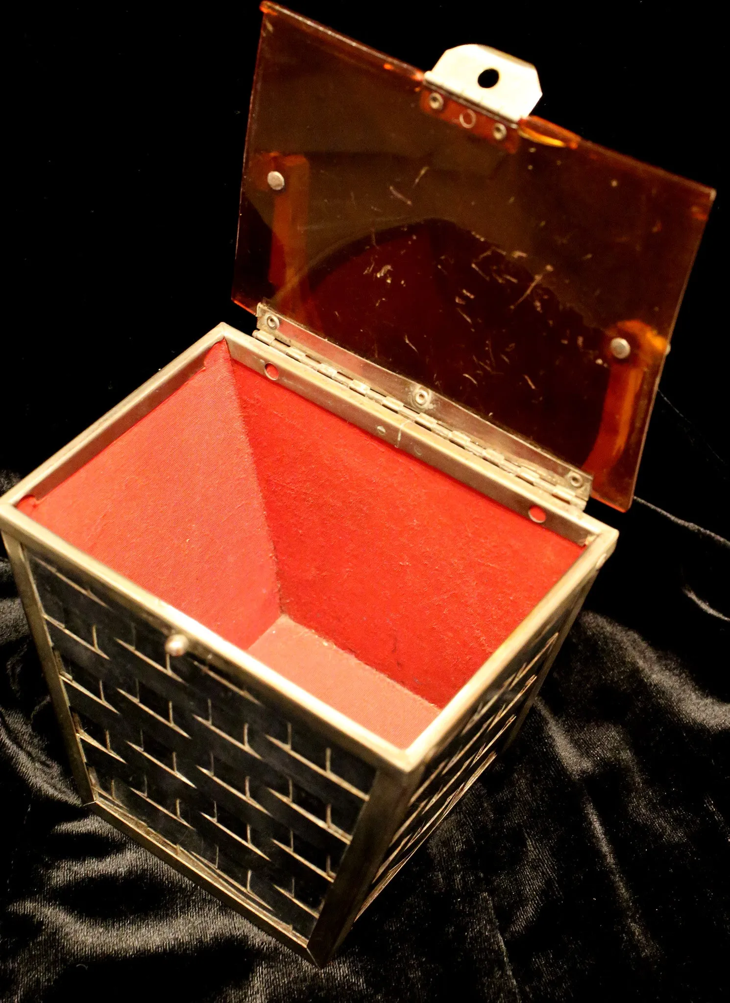 Vintage 1950s Lucite Metal Box Bag